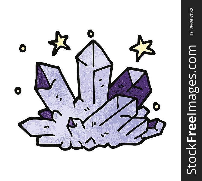 cartoon doodle magical crystal