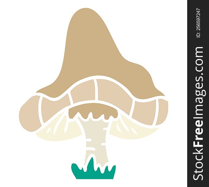 cartoon doodle of a single mushroom