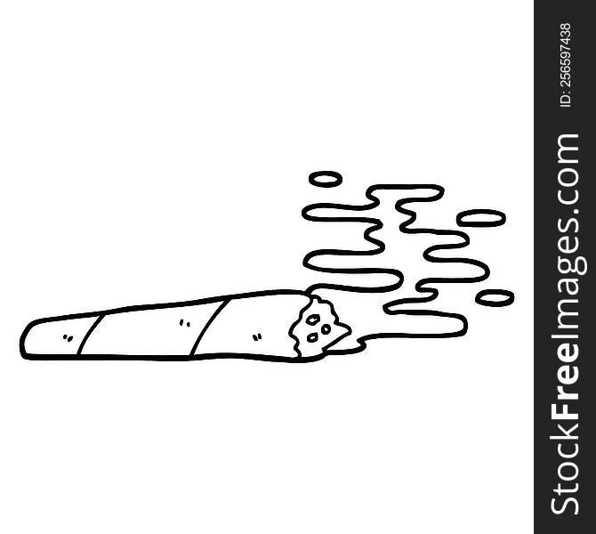black and white cartoon of a joint