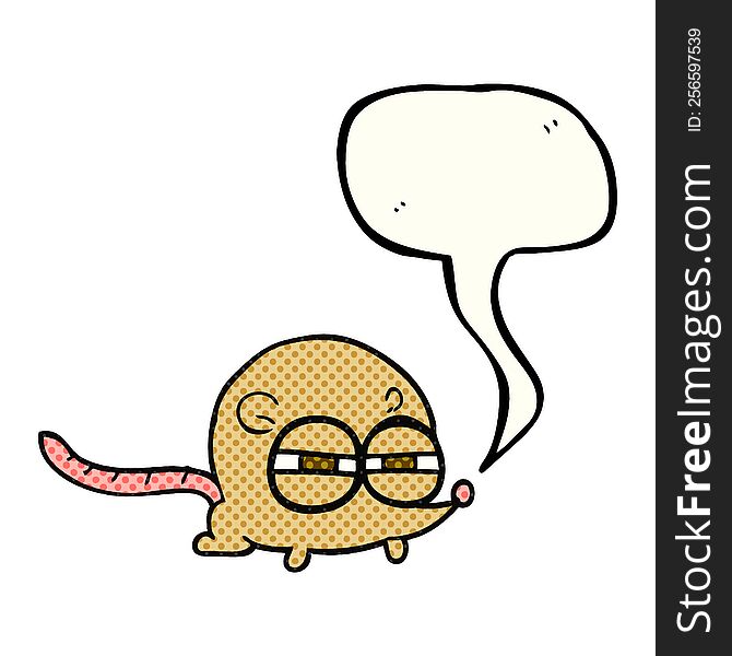 freehand drawn comic book speech bubble cartoon evil mouse