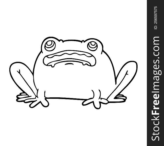 Line Drawing Cartoon Frog