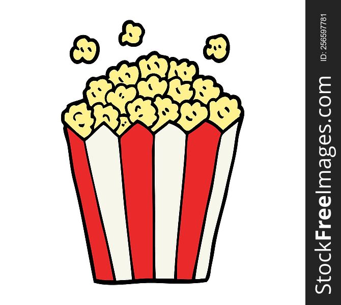 Cartoon Doodle Cinema Popcorn