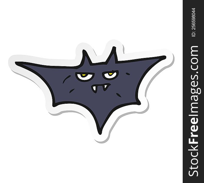 sticker of a cartoon halloween bat