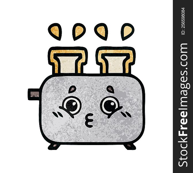 Retro Grunge Texture Cartoon Of A Toaster