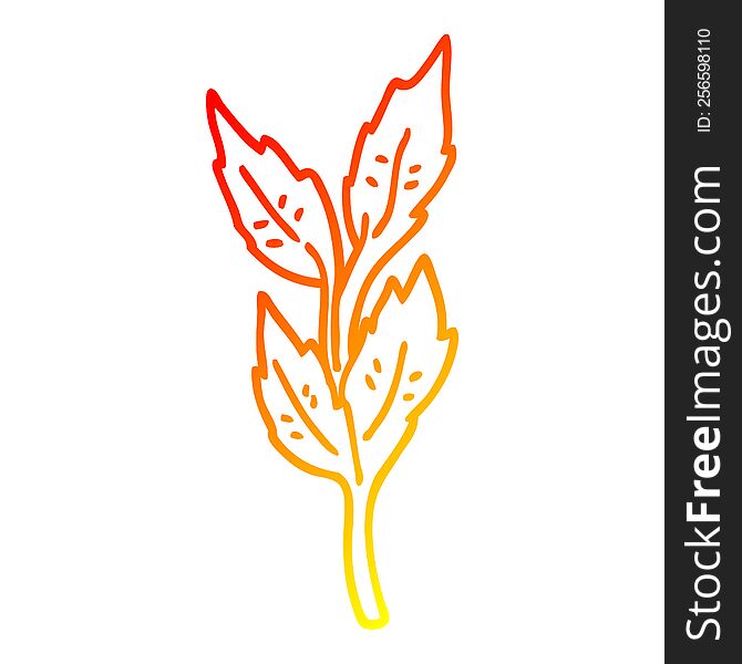 warm gradient line drawing of a cartoon leaves