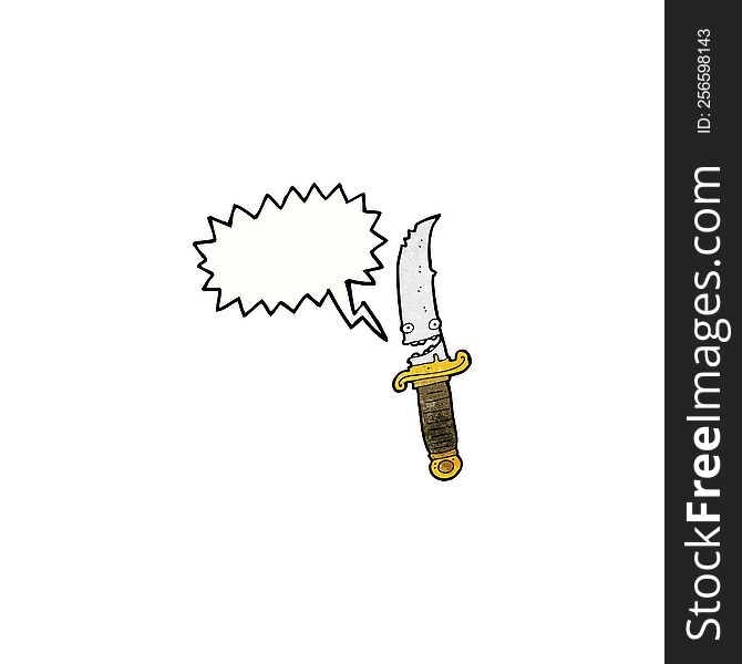 Grinning Knife Cartoon Character