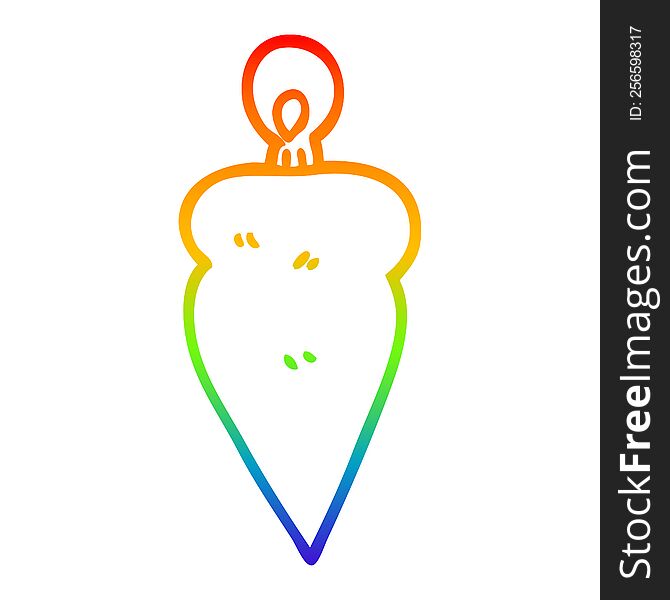 rainbow gradient line drawing of a cartoon tree decoration