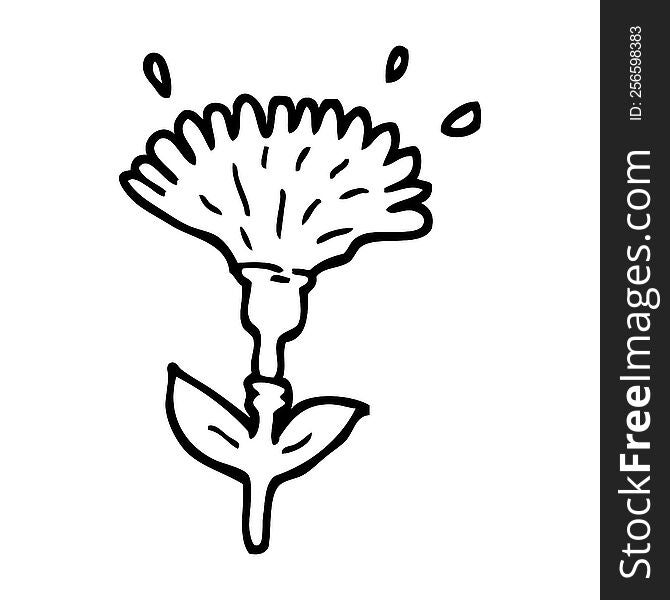 black and white cartoon dandelion opening