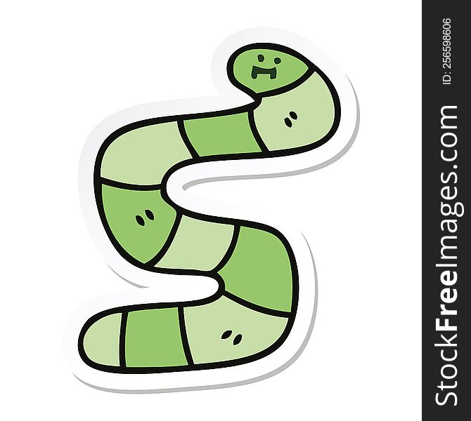 sticker of a quirky hand drawn cartoon snake