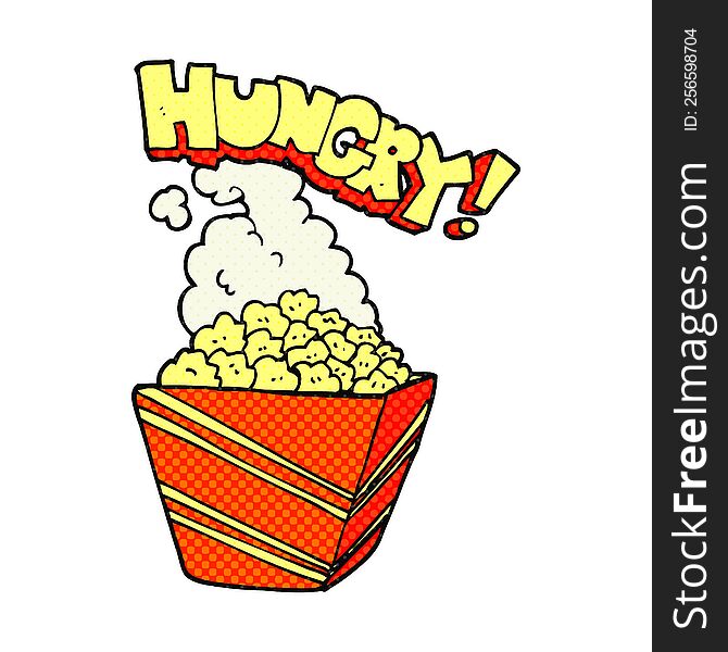 comic book style cartoon fresh popcorn