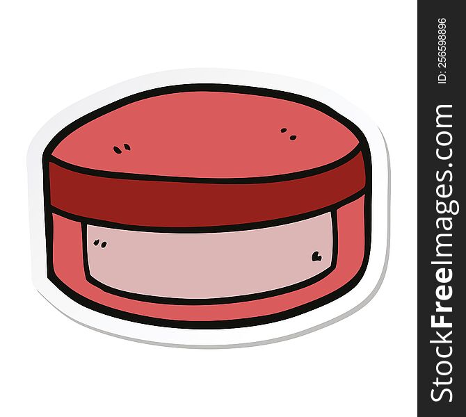 sticker of a cartoon beauty lotion tub