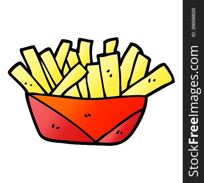 vector gradient illustration cartoon french fries