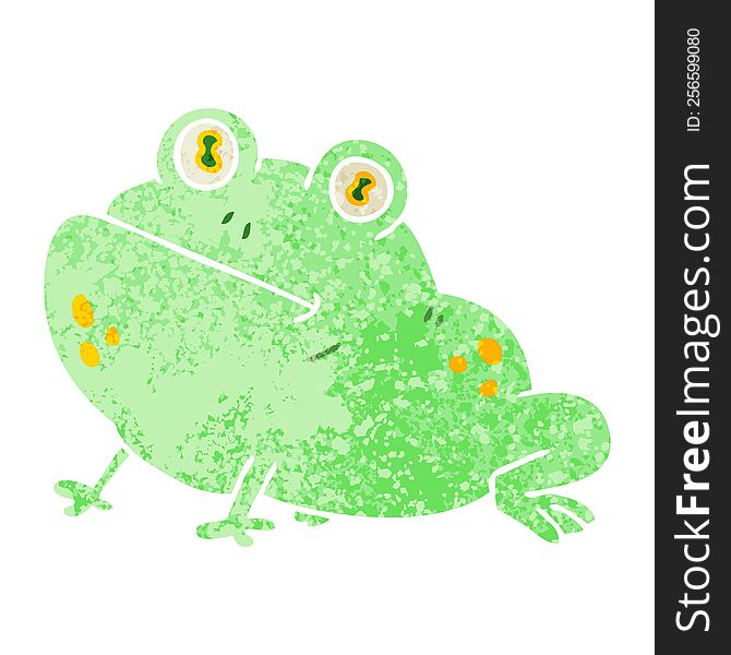 retro illustration style quirky cartoon frog. retro illustration style quirky cartoon frog