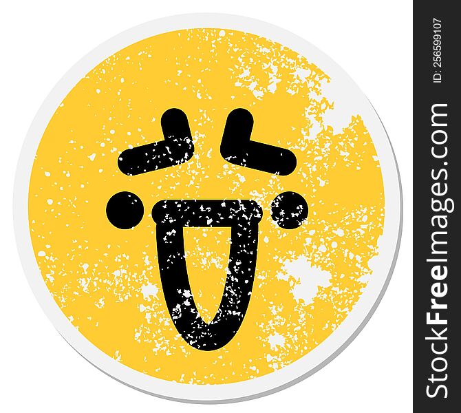Nervous Laughing Face Circular Sticker