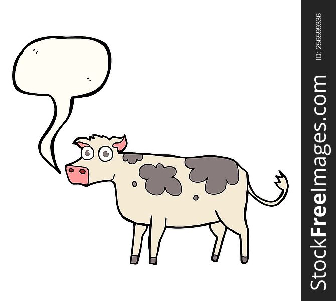 Speech Bubble Cartoon Cow