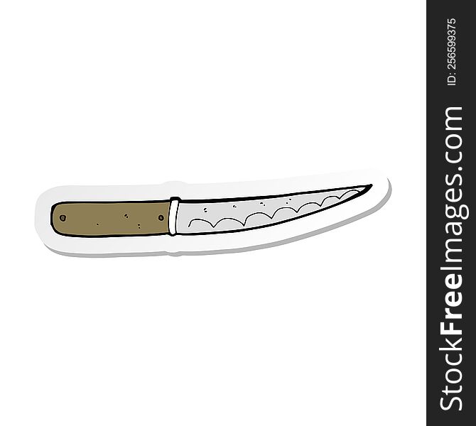 sticker of a cartoon kitchen knife