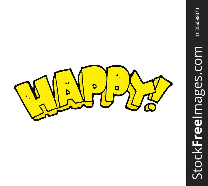 Cartoon Happy Text Symbol