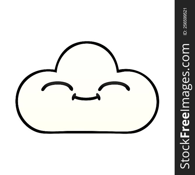 gradient shaded cartoon of a white cloud