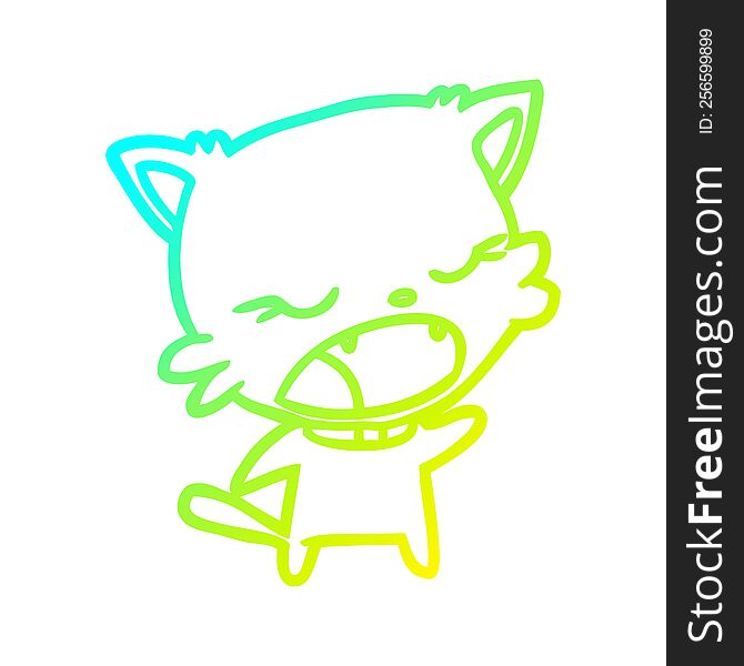 Cold Gradient Line Drawing Cute Cat Talking