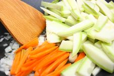 Cut Vegetables In Frying Pan Stock Photo Cut Vegetables In Frying Pan Stock Photo