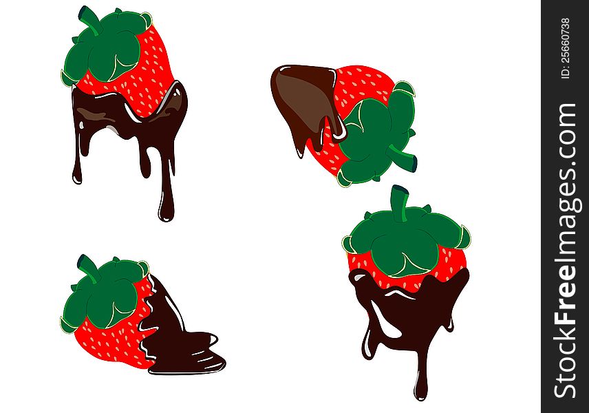 Strawberry Dripping With Fondue Chocolate