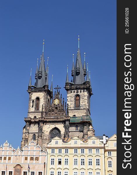 The church of Santa  Maria of Tyn in Prague - Czech Republic - Europe. The church of Santa  Maria of Tyn in Prague - Czech Republic - Europe