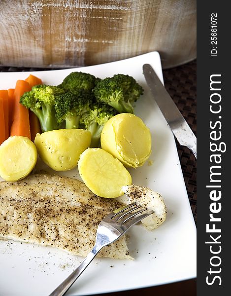 Baked fish healthy food