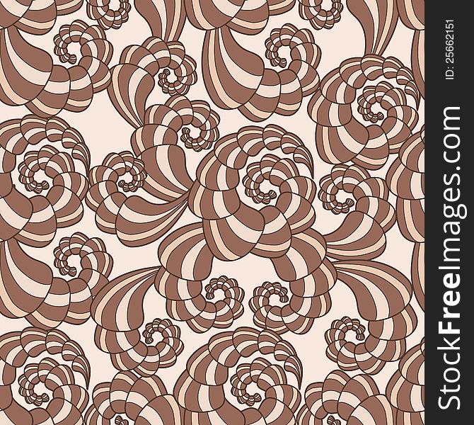 Beautiful  seamless pattern with brown spirals. Beautiful  seamless pattern with brown spirals