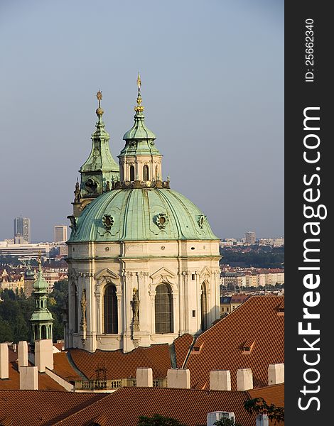 Main dome of st. nicholas church in prague