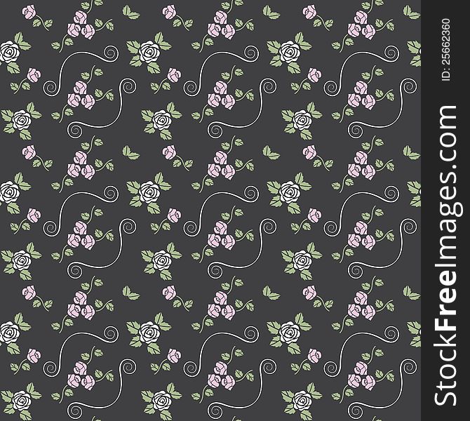 Beautiful Seamless Pattern With Roses