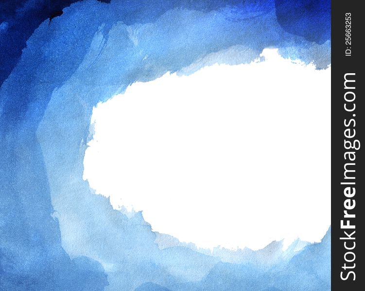 Blue abstract watercolor background with space for your own text. Blue abstract watercolor background with space for your own text