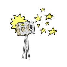 Cartoon Camera On Tripod With Flash Royalty Free Stock Image Cartoon Camera On Tripod With Flash Royalty Free Stock Image