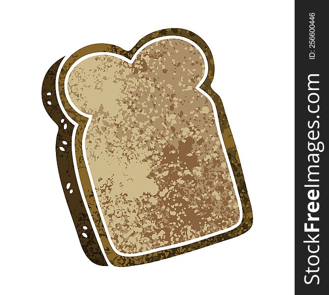 Quirky Retro Illustration Style Cartoon Slice Of Bread