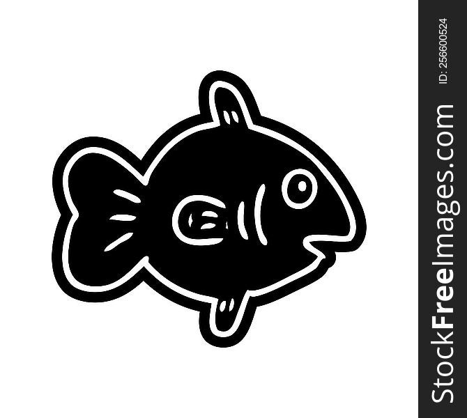 cartoon icon of a marine fish. cartoon icon of a marine fish