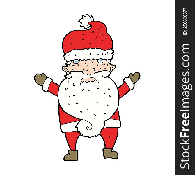 cartoon grumpy santa