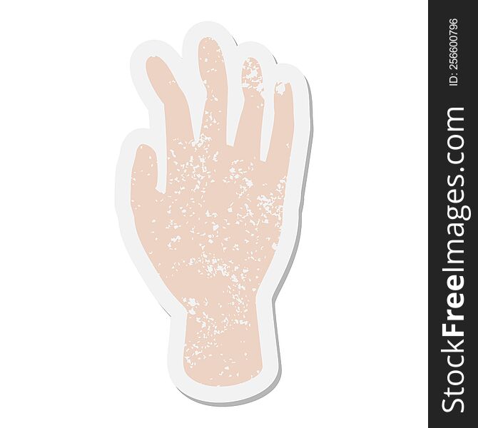 waving hand grunge sticker