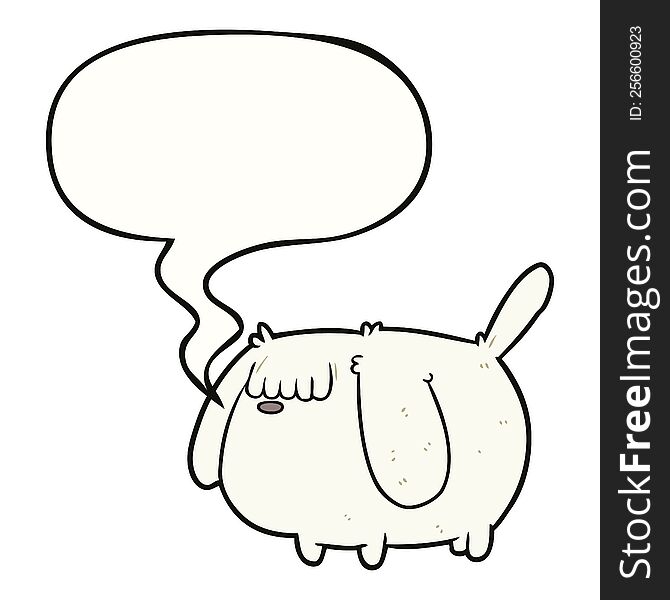 Cute Funny Cartoon Dog And Speech Bubble