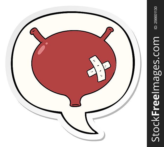 Cartoon Bladder And Speech Bubble Sticker