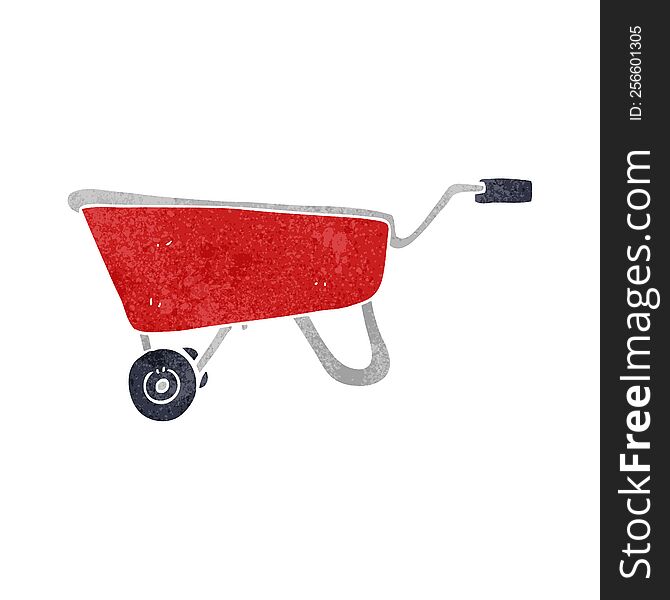 Retro Cartoon Wheelbarrow