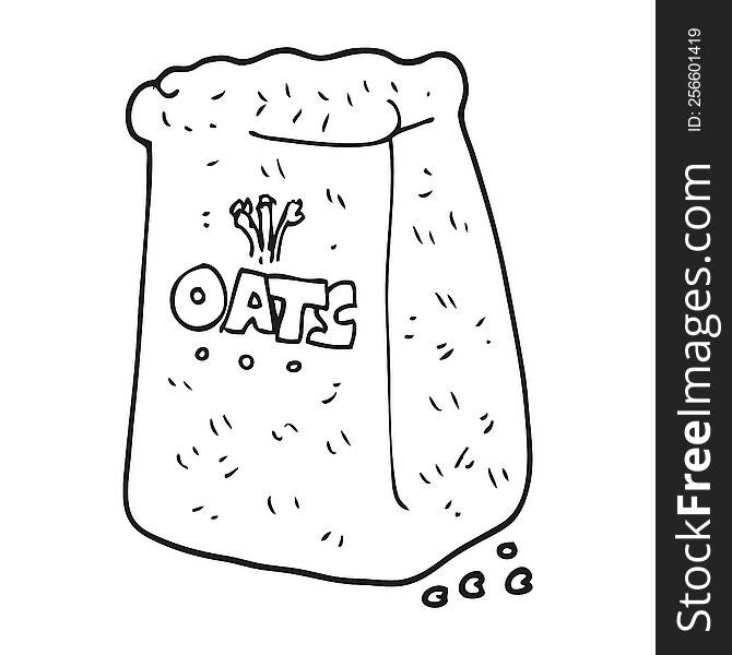 freehand drawn black and white cartoon oats
