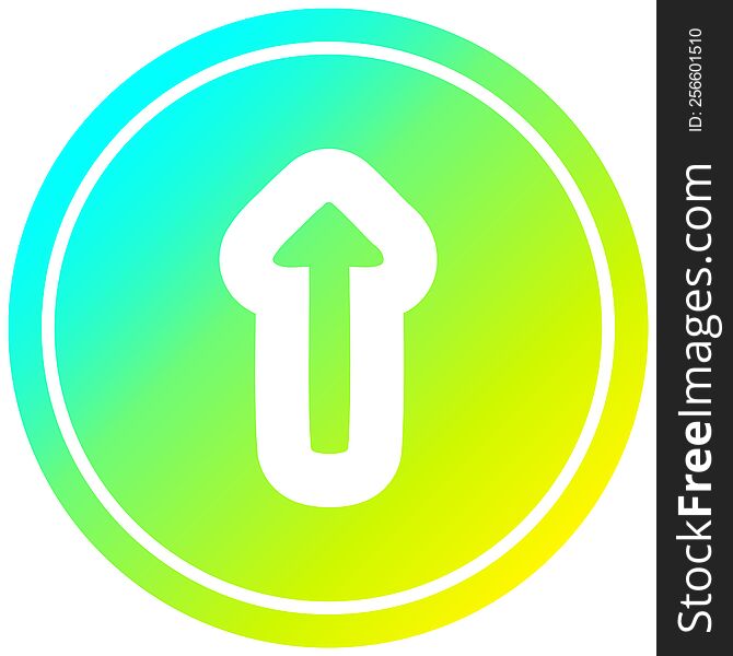 Pointing Arrow Circular In Cold Gradient Spectrum