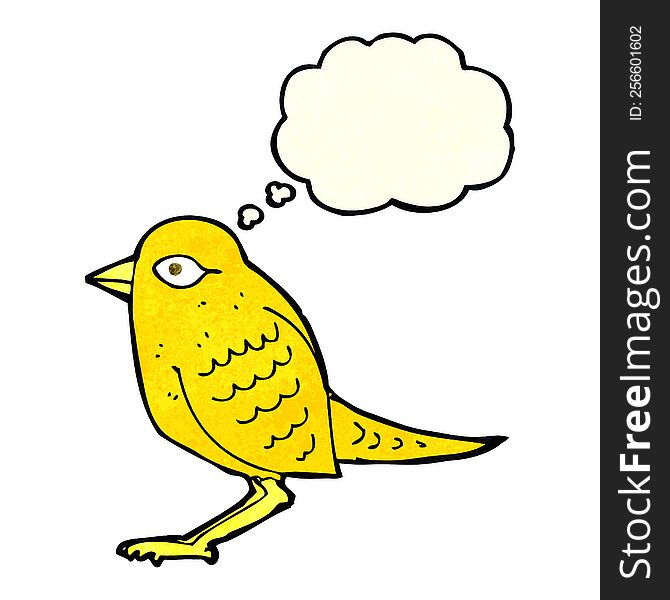 Cartoon Garden Bird With Thought Bubble