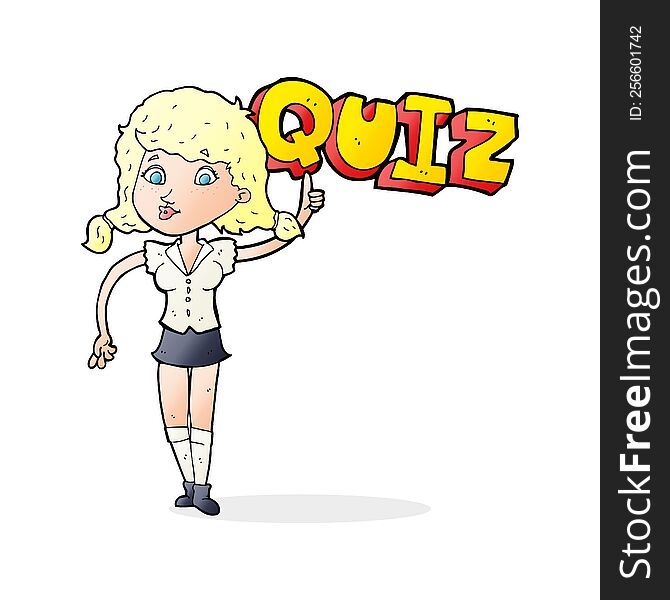 Quiz Sign Cartoon