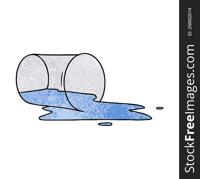 Textured Cartoon Doodle Of A Spilt Glass