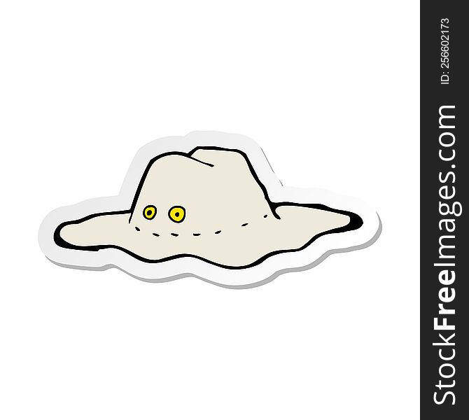 Sticker Of A Cartoon Old Australian Hat