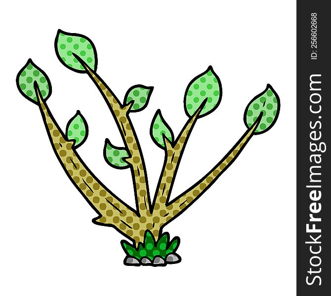 cartoon sprouting plant. cartoon sprouting plant