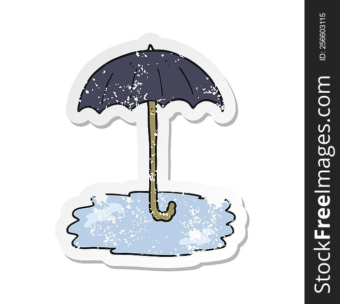 retro distressed sticker of a cartoon wet umbrella