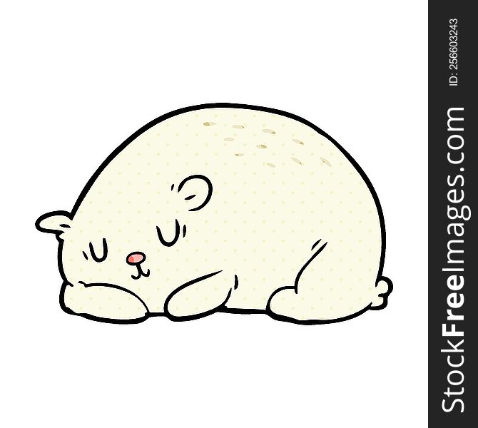 cartoon sleepy polar bear. cartoon sleepy polar bear