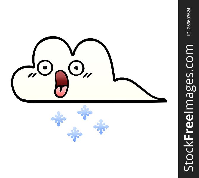 Gradient Shaded Cartoon Shocked Snow Cloud