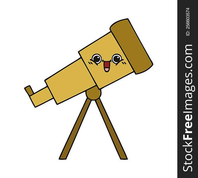 cute cartoon telescope